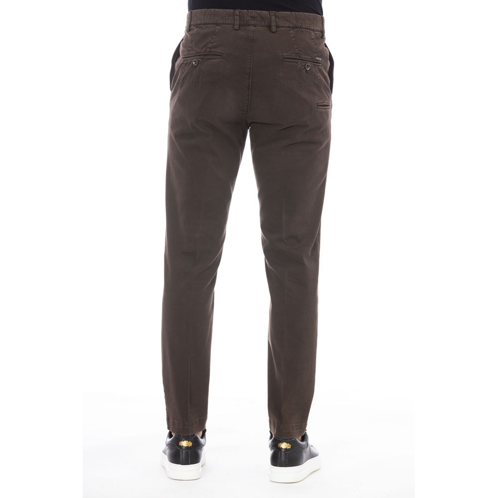 Peserico Brown Cotton Trousers