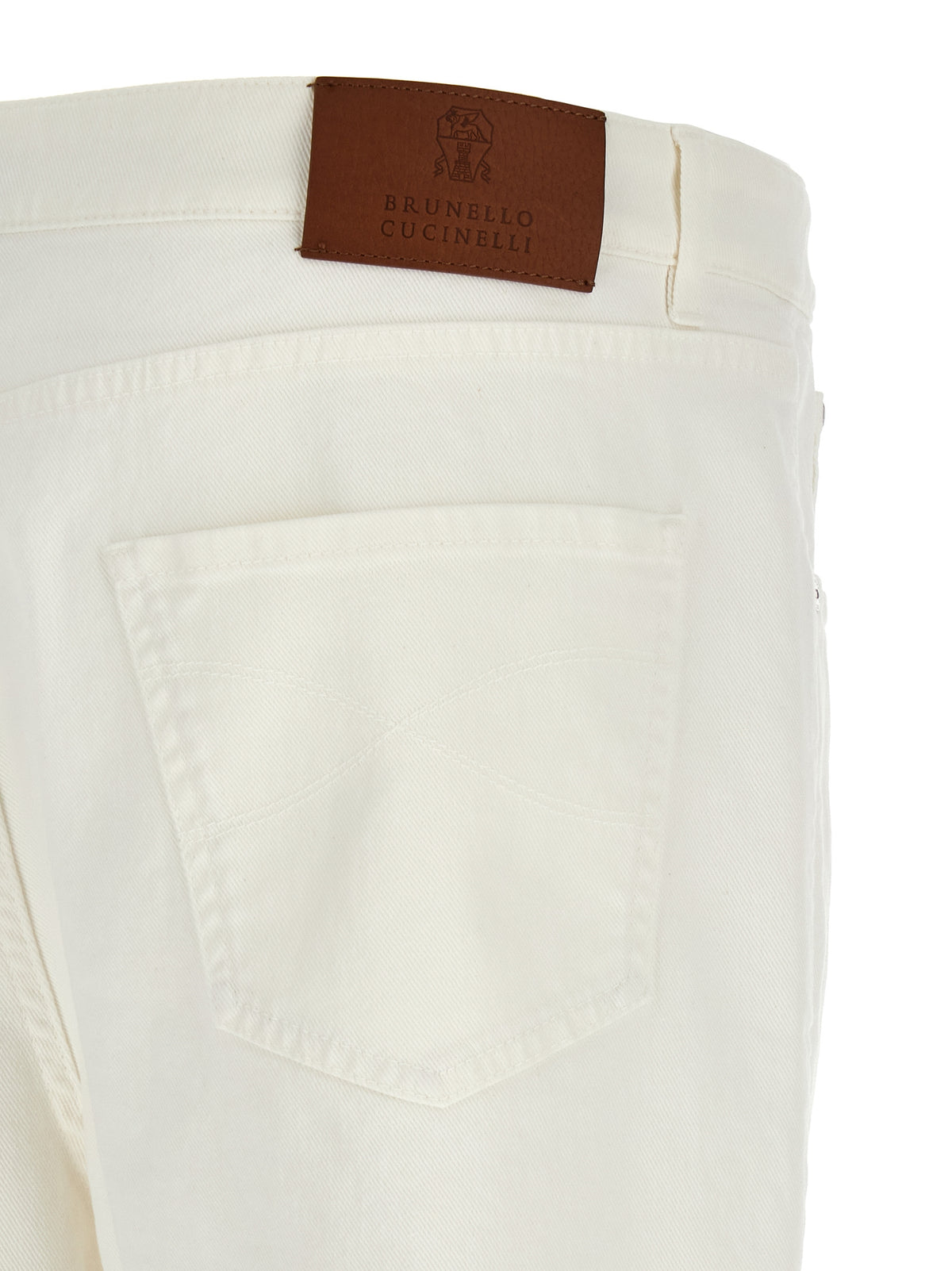 White Cotton Cropped Jeans