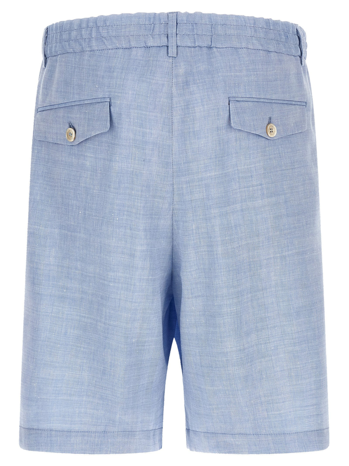 Blue Linen Bermuda Shorts