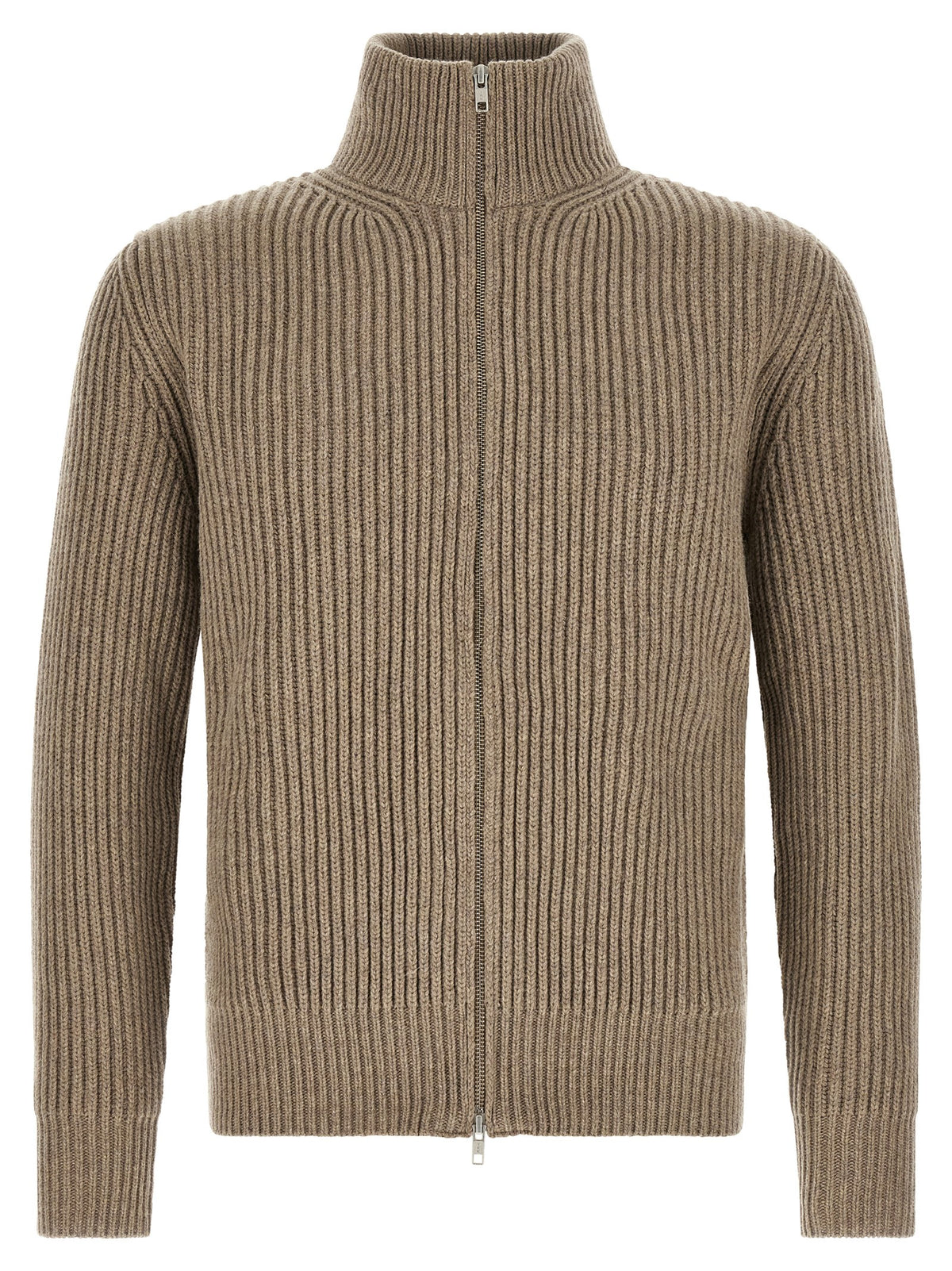 Beige Wool Full-Length Jacket