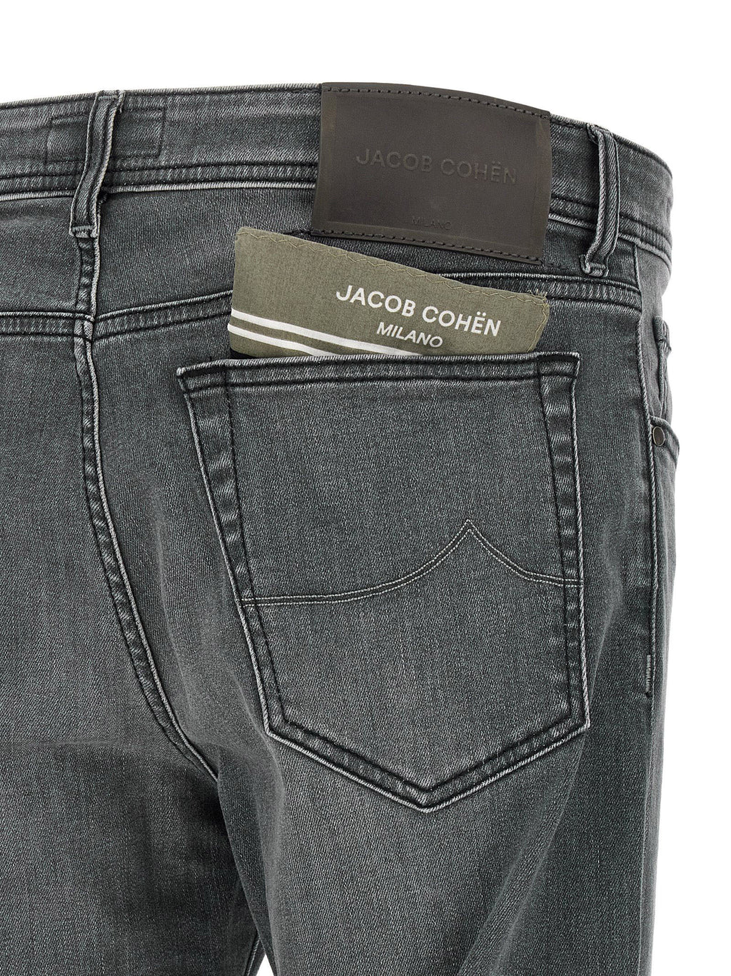 Gray Cotton Slim Fit Jeans