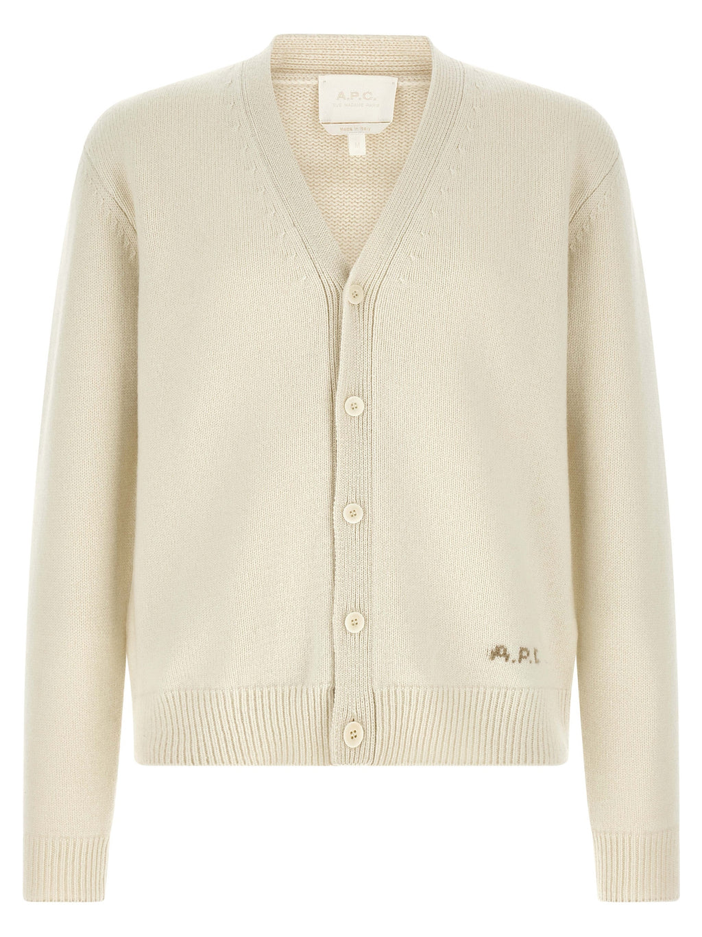 A.P.C. White Wool Cardigan