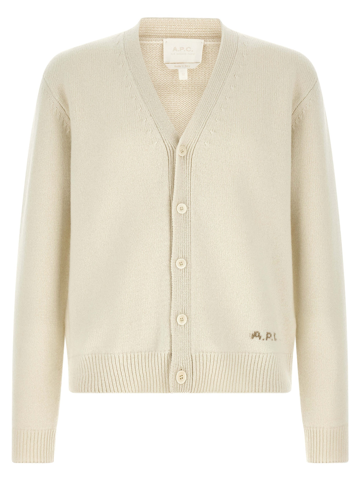 A.P.C. White Wool Cardigan