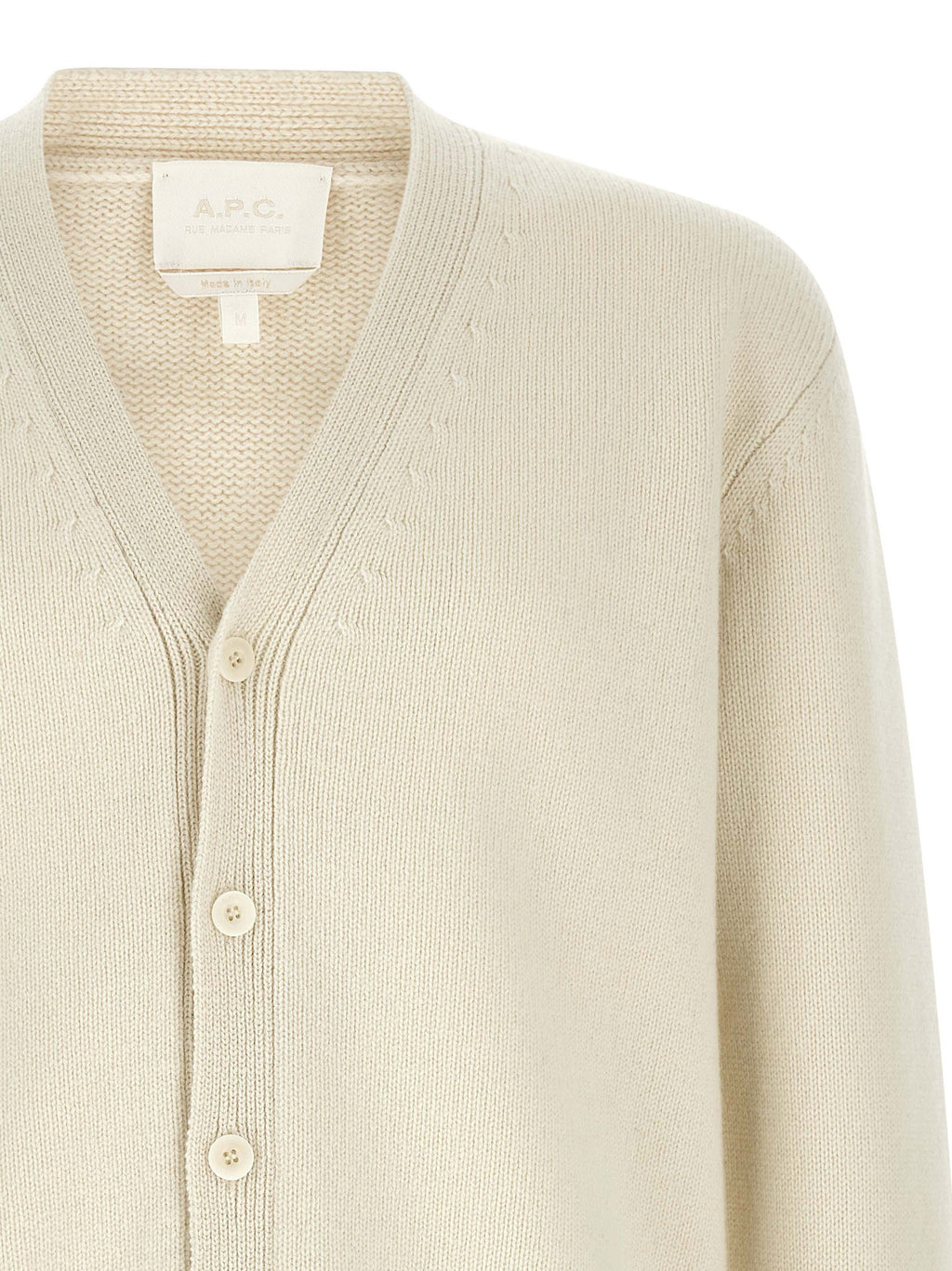 A.P.C. White Wool Cardigan