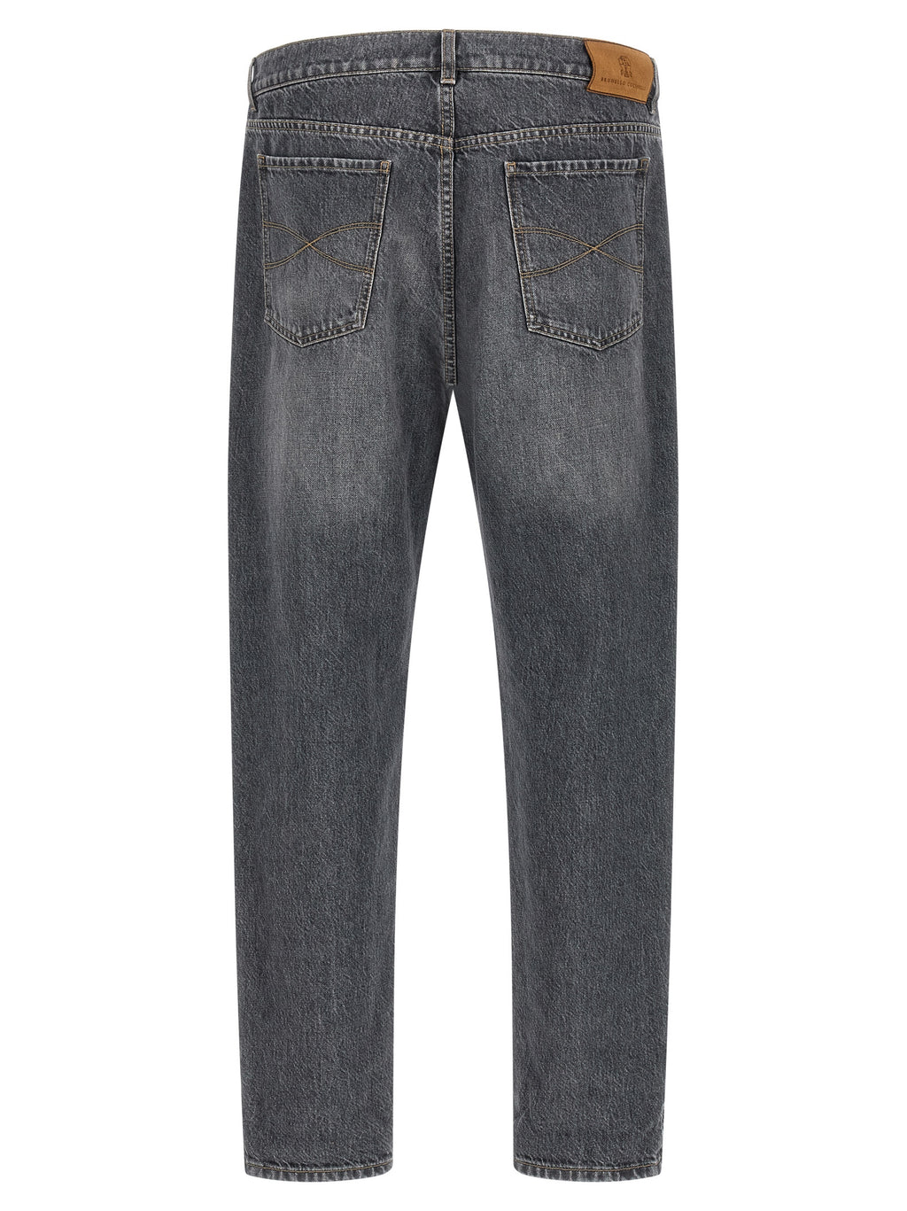 Brunello Cucinelli Grey Cotton Straight-Leg Jeans