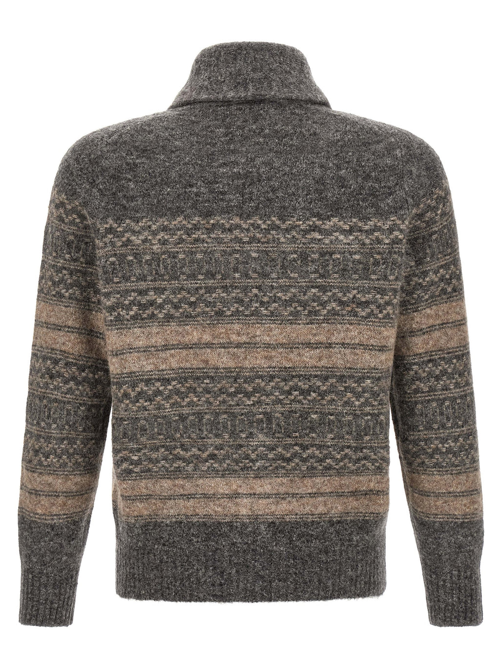 Gray Alpaca Leather Cardigan