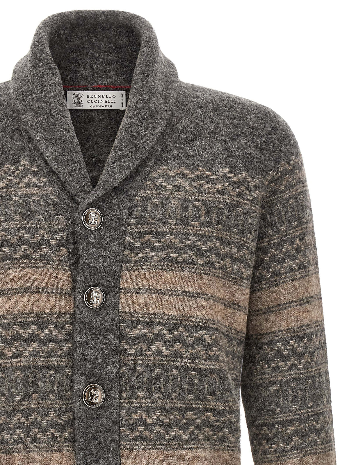 Gray Alpaca Leather Cardigan