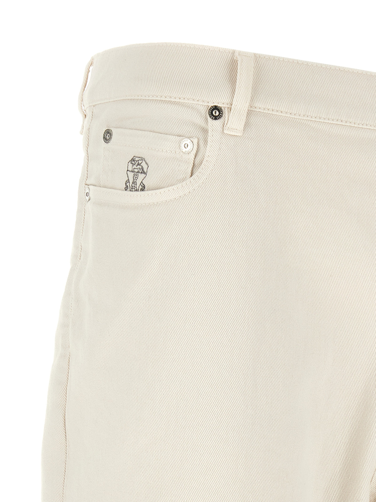White Cotton Relaxed Fit Jeans