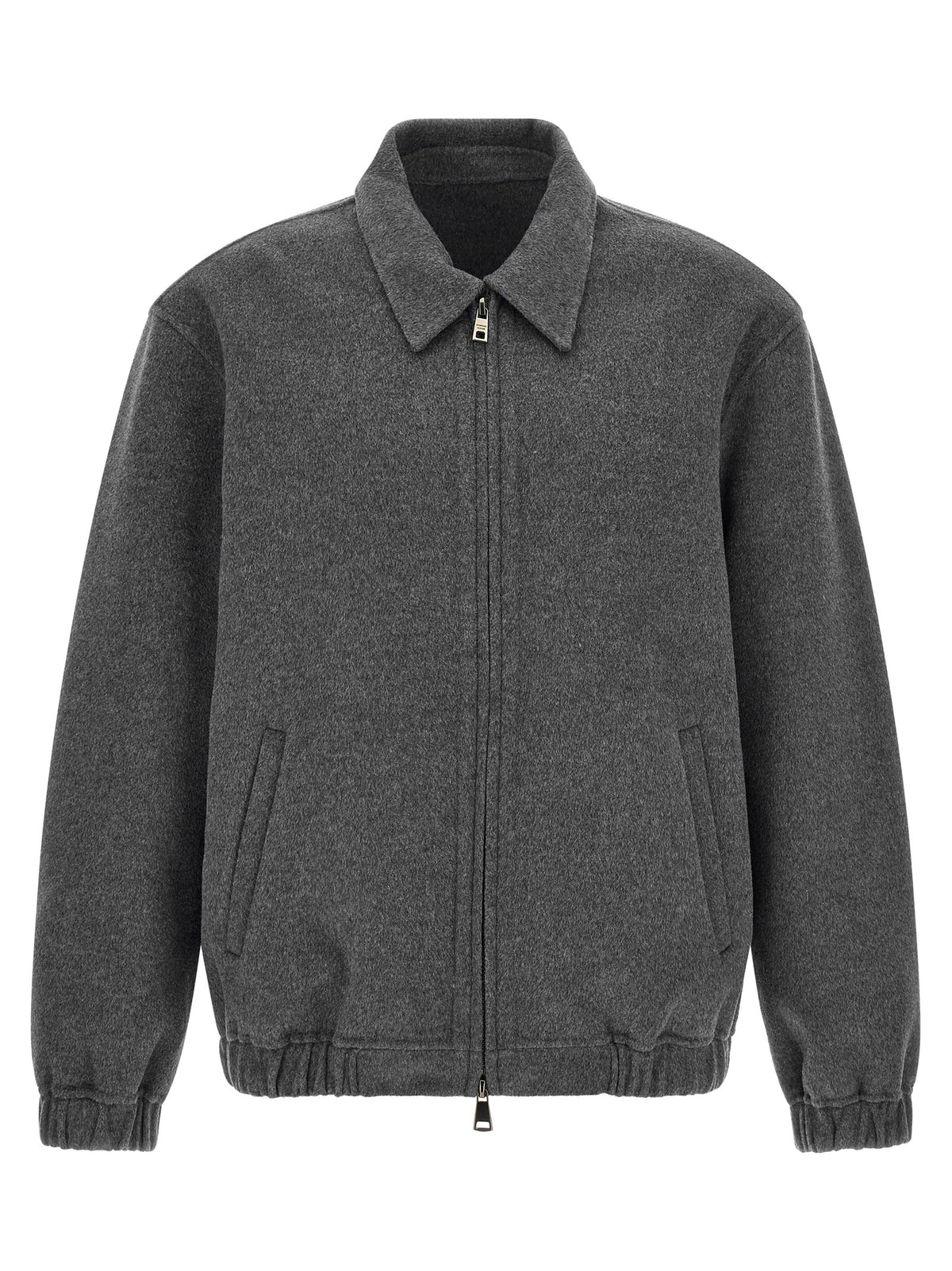 Gray Wool Full-Length Jacket