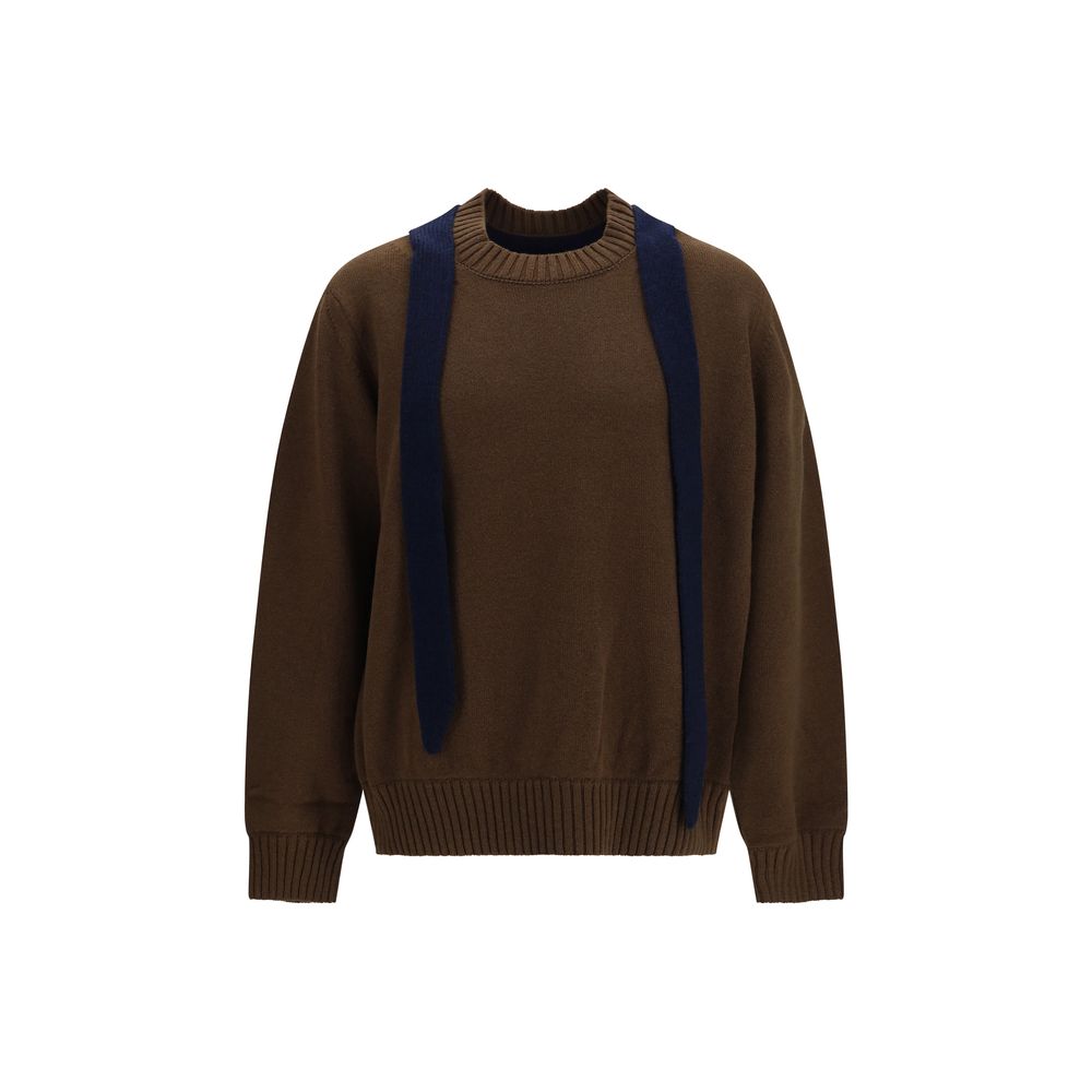 Sacai Brown Wool Sweatshirt