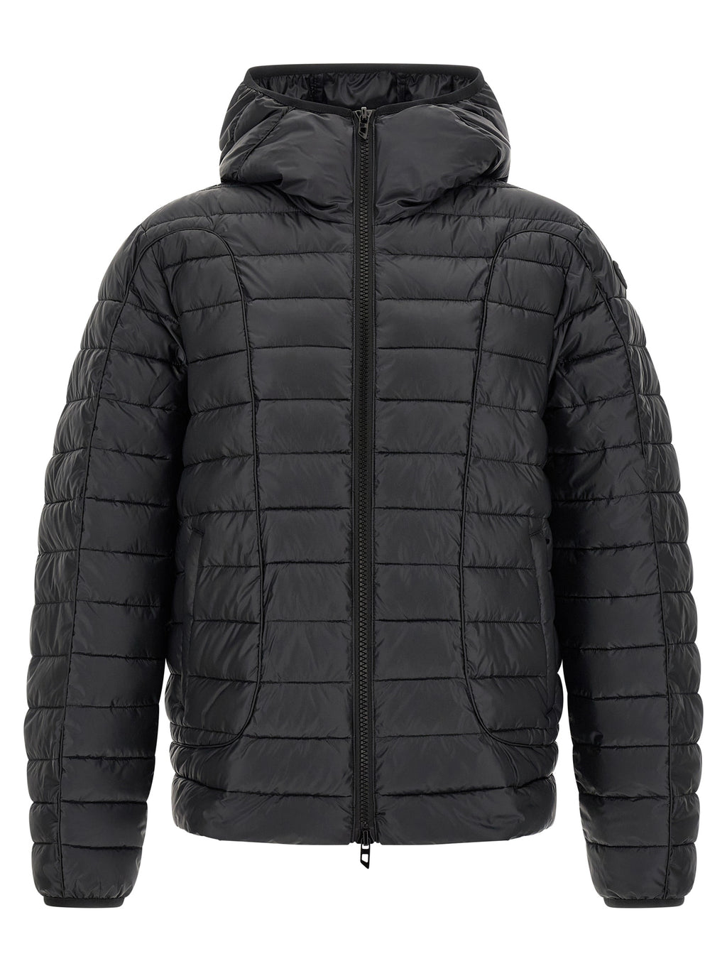 Black Polyester Full-Length Jacket