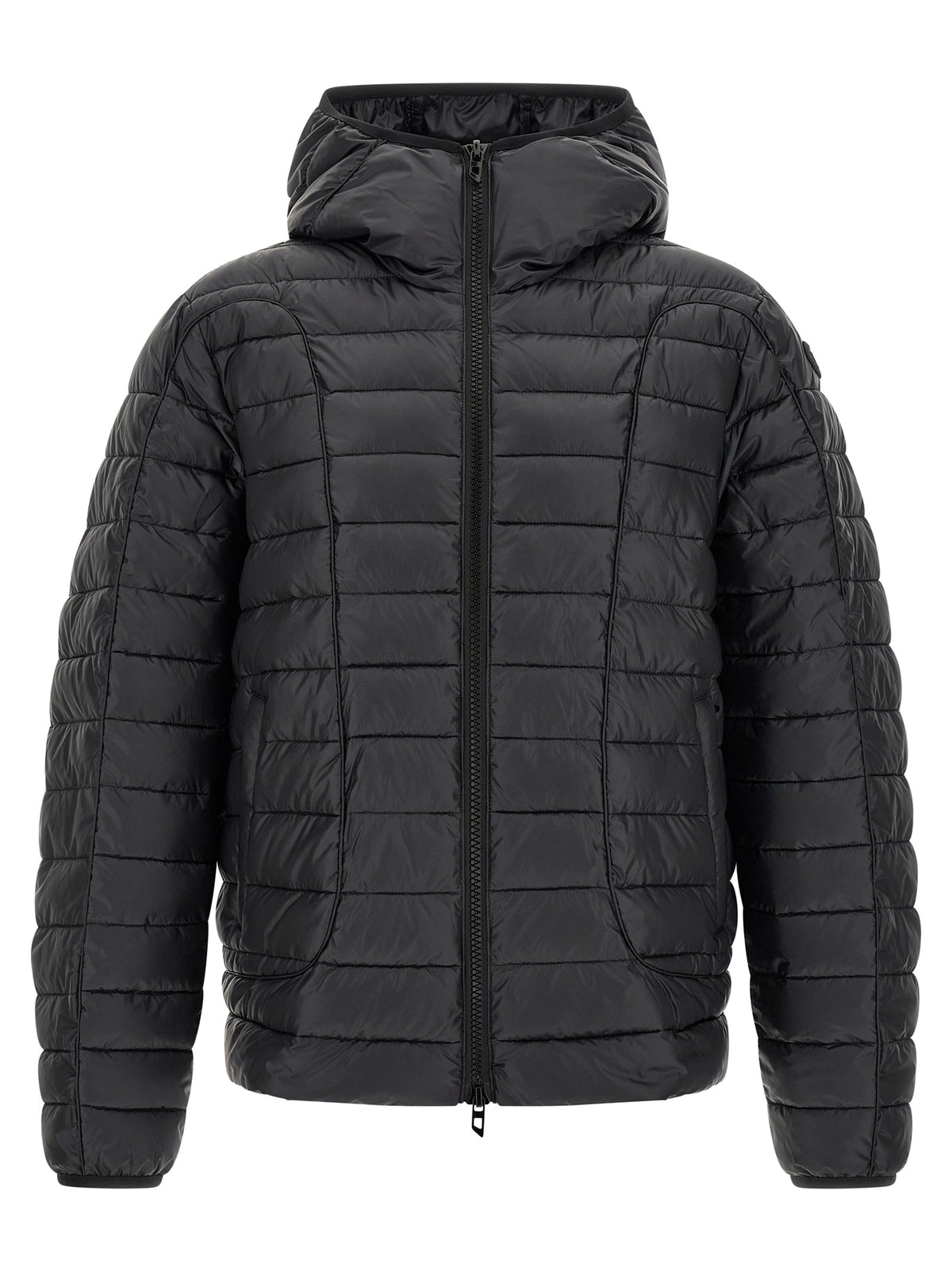 Black Polyester Full-Length Jacket