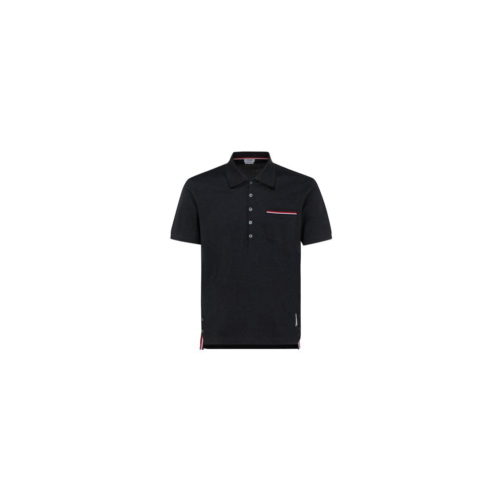 Thom Browne Grey Cotton Polo Shirt
