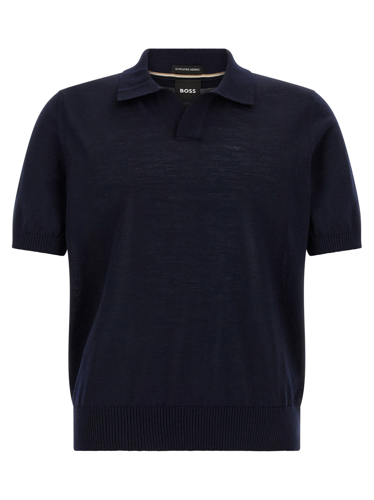 Blue Virgin Wool Polo Shirt