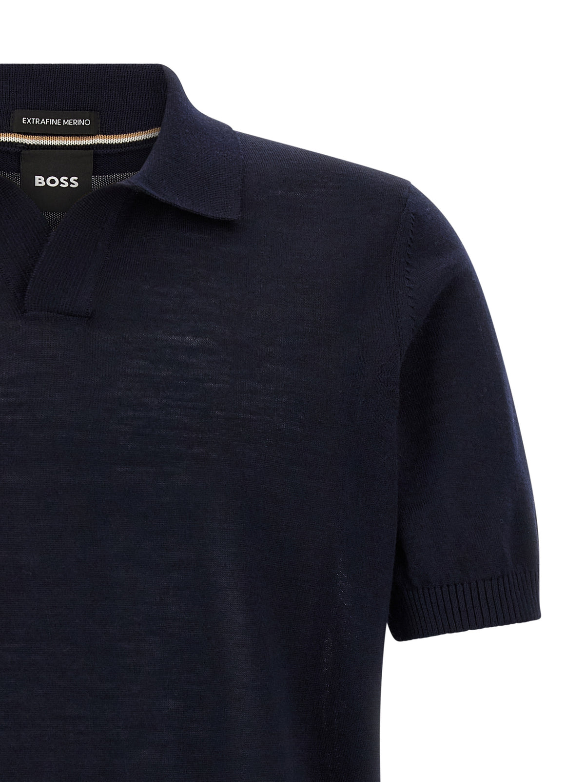 Blue Virgin Wool Polo Shirt