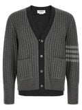 Thom Browne Grey Virgin Wool Cardigan