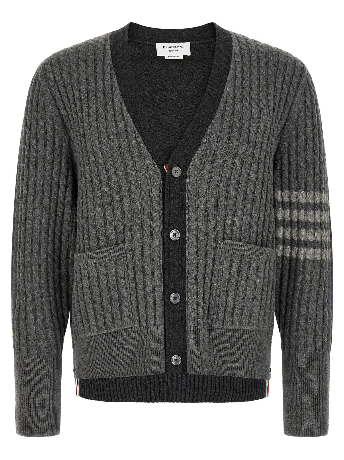 Thom Browne Grey Virgin Wool Cardigan