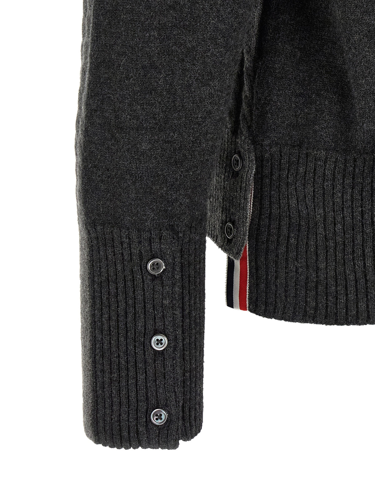 Thom Browne Grey Virgin Wool Cardigan
