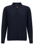 Kiton Blue Wool Polo Shirt