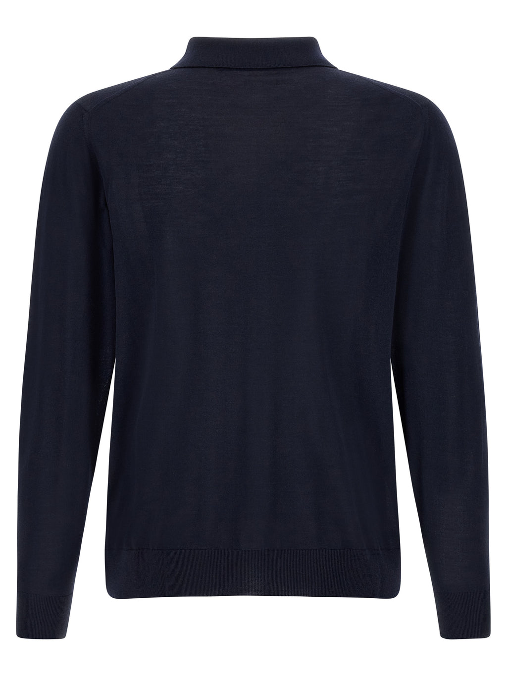 Kiton Blue Wool Polo Shirt