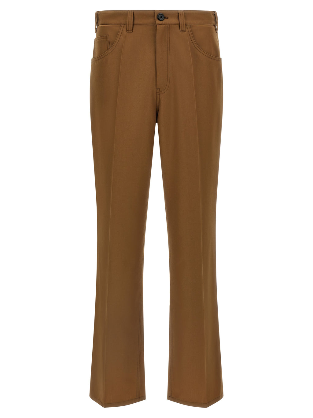 Marni Brown Virgin Wool Casual Trousers
