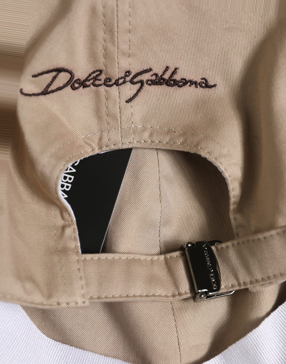 Dolce & Gabbana Beige Cotton Stretch Baseball Cap