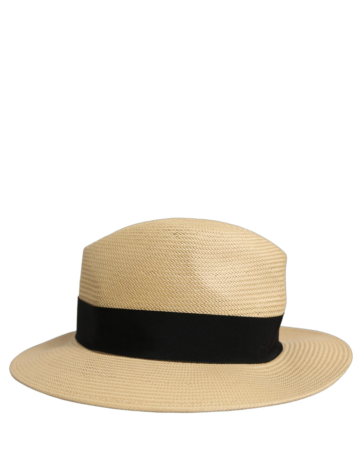Dolce & Gabbana Beige Paper Straw Fedora Panama Hat