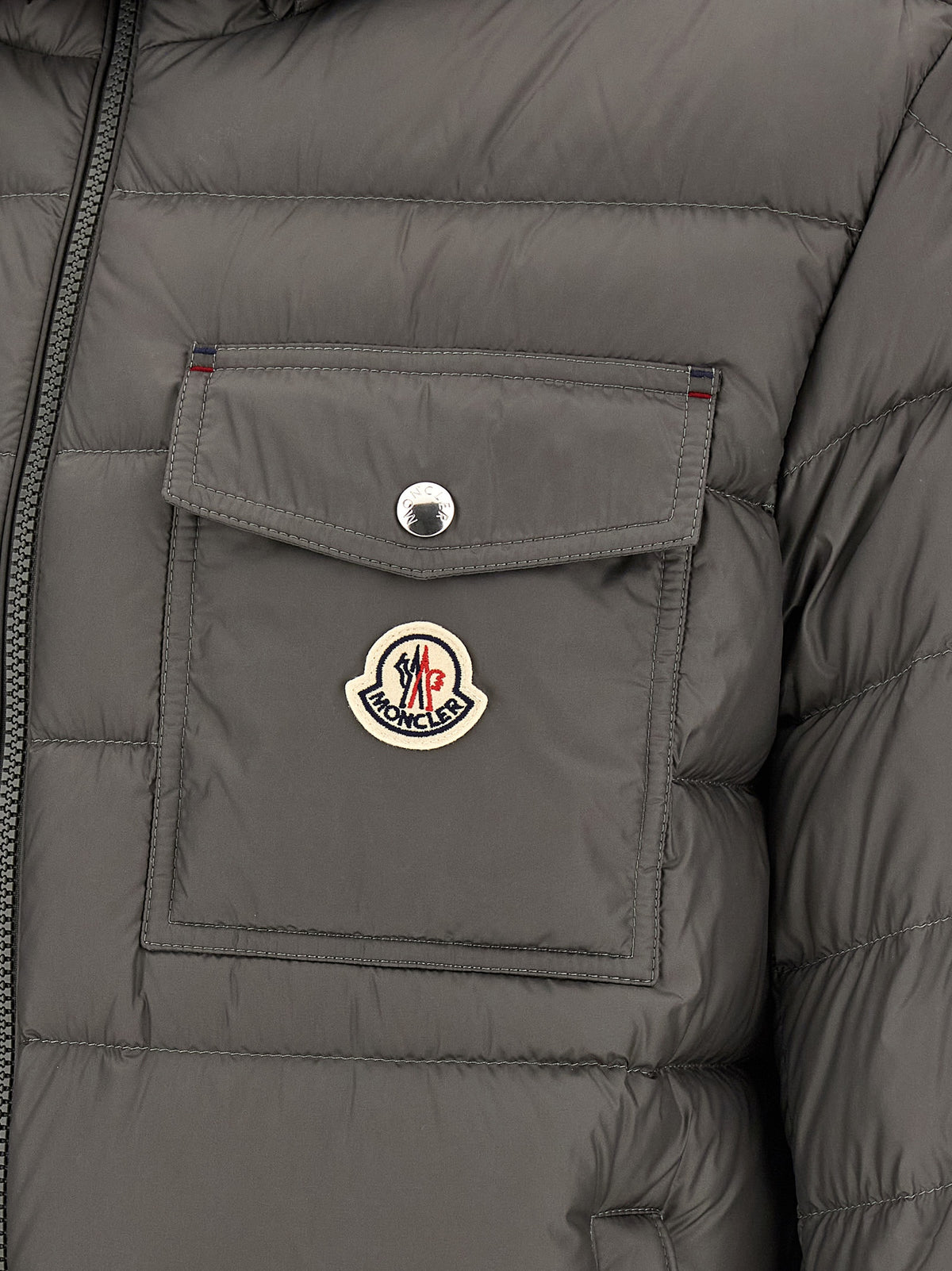 Moncler Grey Polyamide Long Jacket