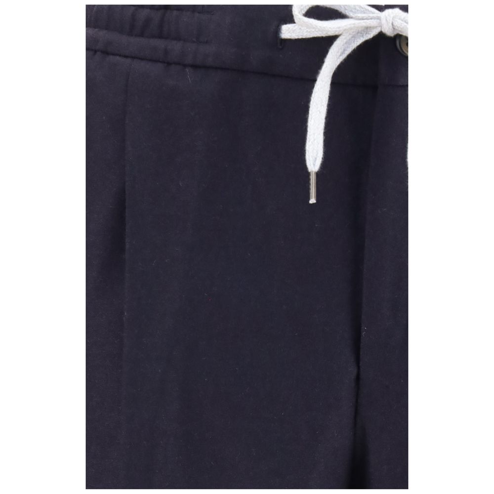 PT Torino Blue Wool Casual Trousers