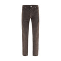 Brown Cotton Casual Pants