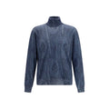 Blue Silk Turtleneck