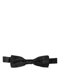 Men Black 100% Silk Adjustable Neck Papillon Bow Tie