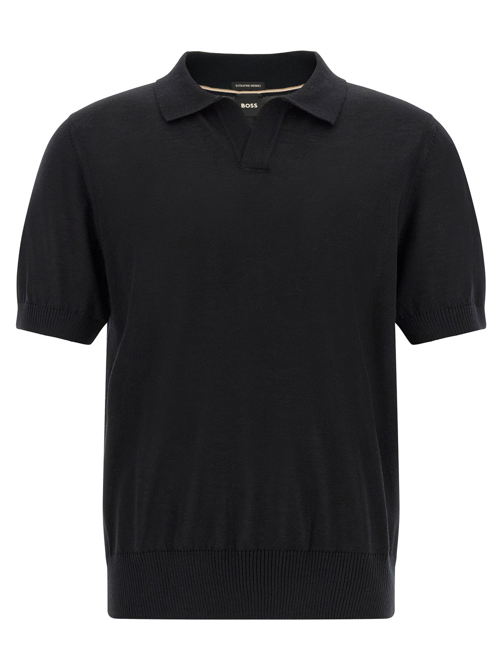 Black Virgin Wool Polo Shirt