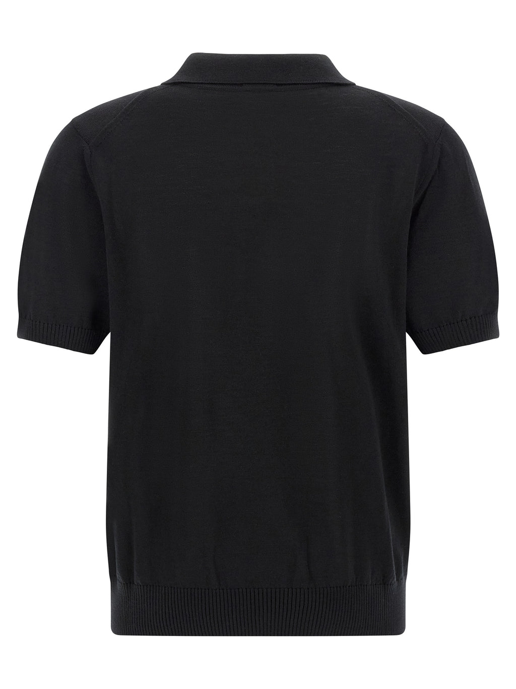 Black Virgin Wool Polo Shirt