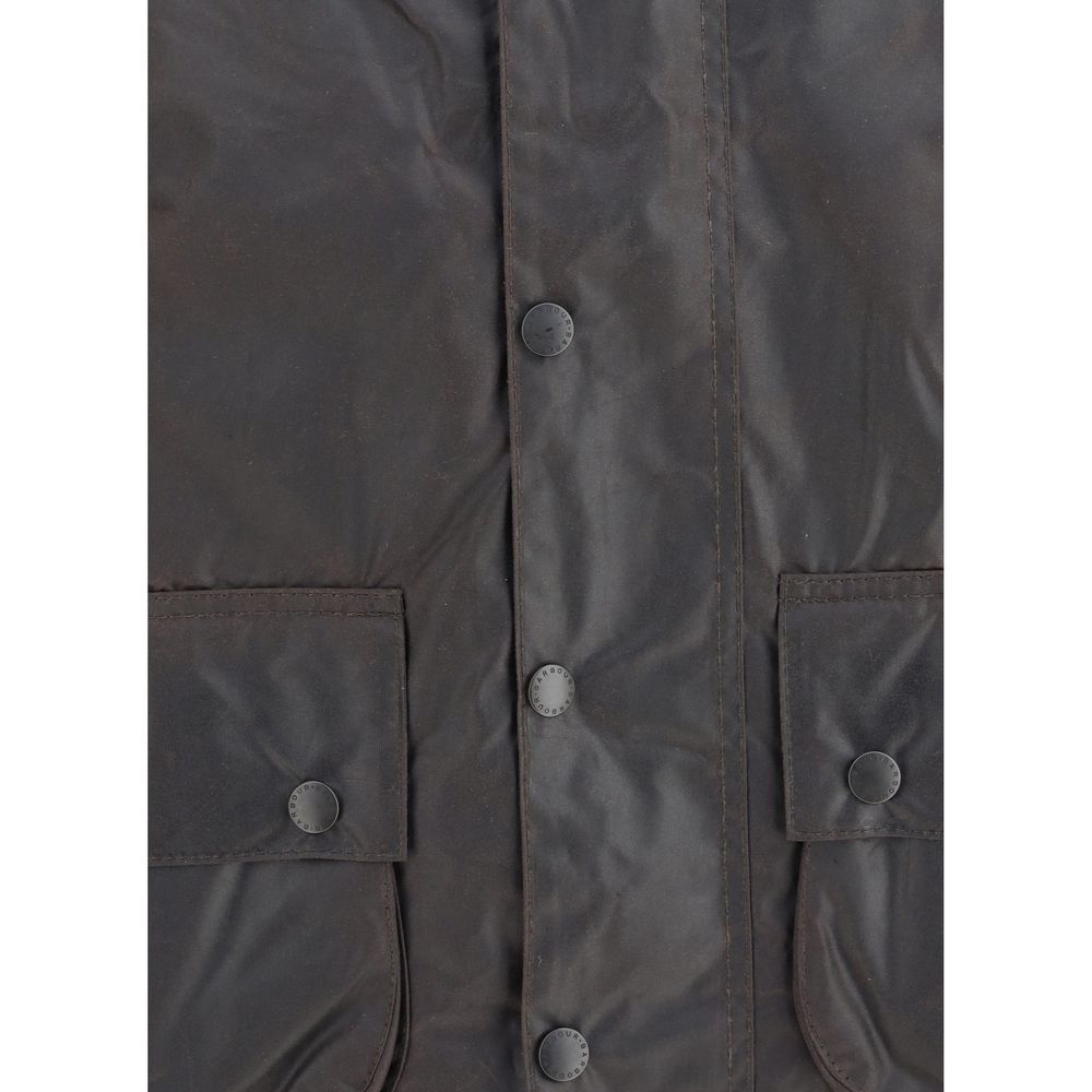 Barbour Black Cotton Long Jacket