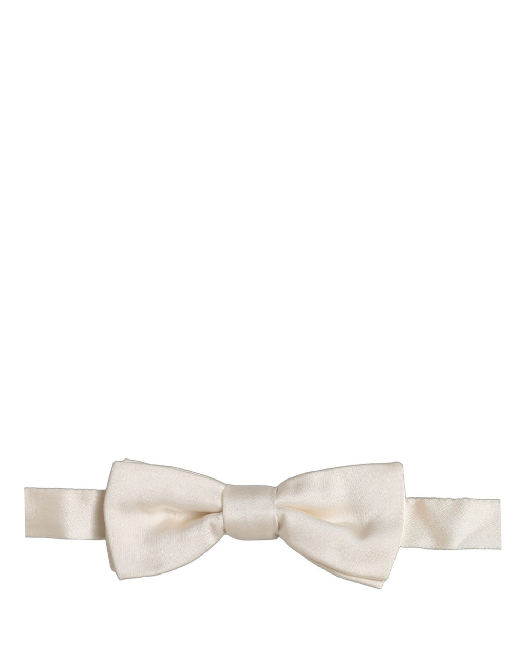 Dolce & Gabbana Off White Silk Bow Tie