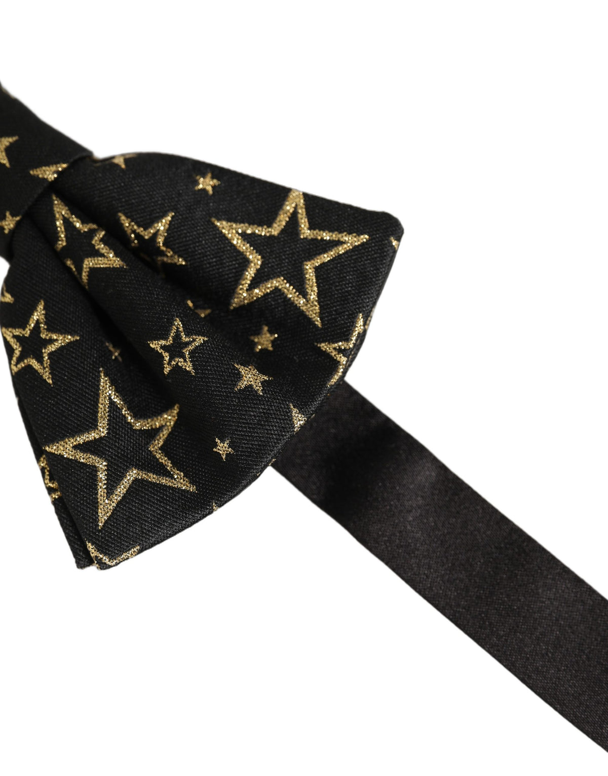 Men Black Star 100% Silk Adjustable Neck Papillon Bow Tie