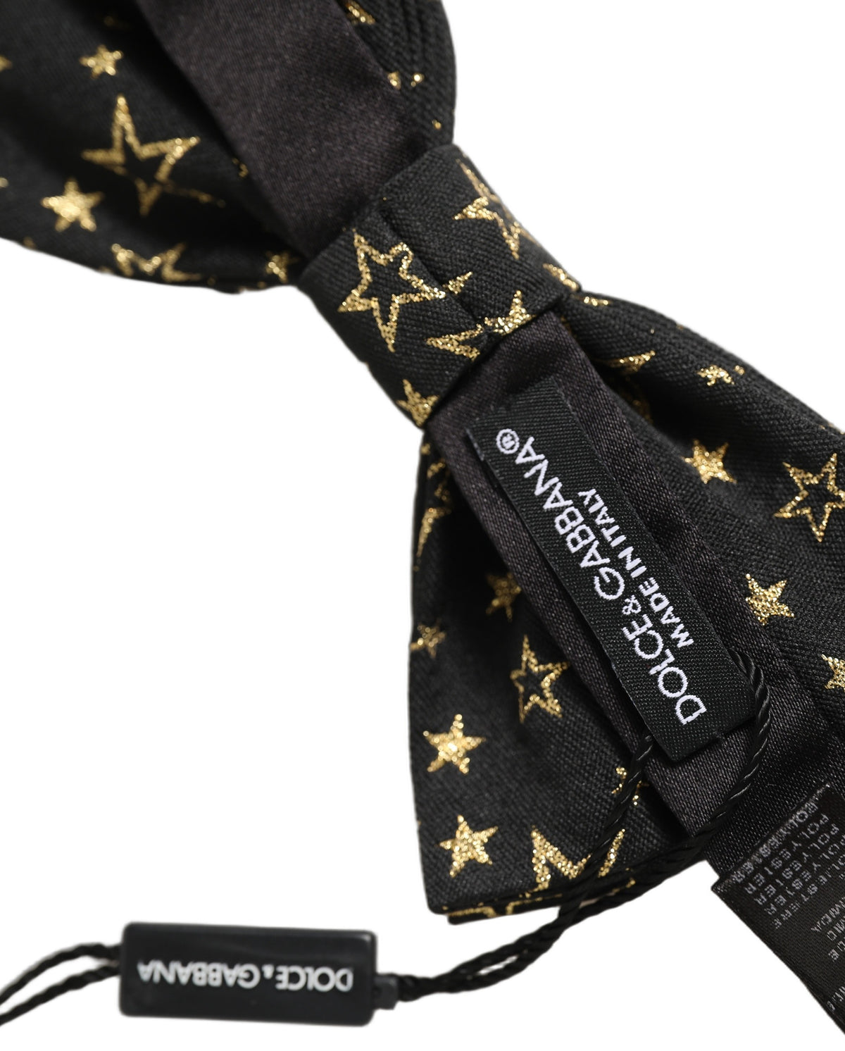 Men Black Star 100% Silk Adjustable Neck Papillon Bow Tie