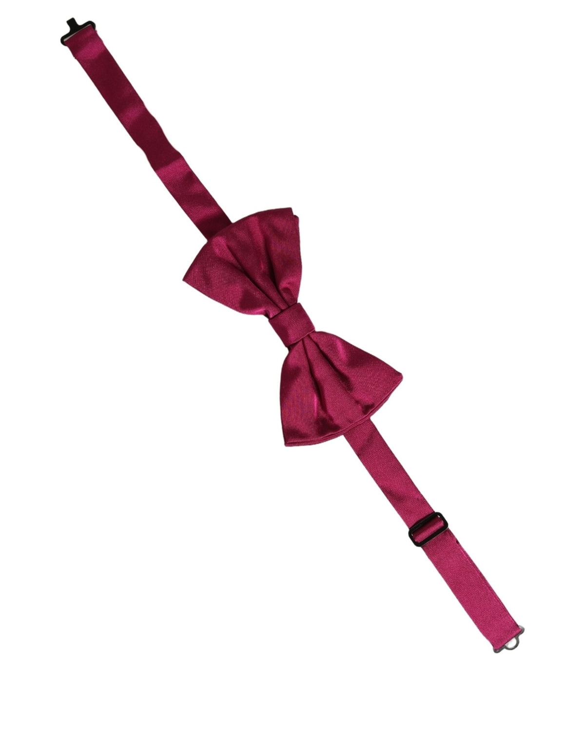 Men Burgundy Silk Adjustable Neck Papillon Bow Tie