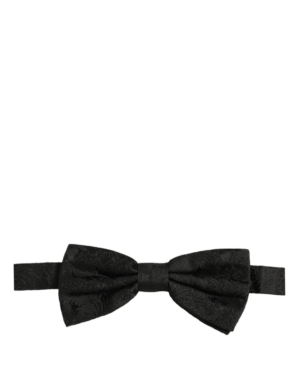 Men Dark Gray Paisley Silk Adjustable Neck Papillon Bow Tie