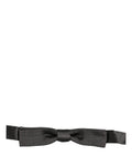 Men Dark Gray 100% Silk Adjustable Neck Papillon Bow Tie