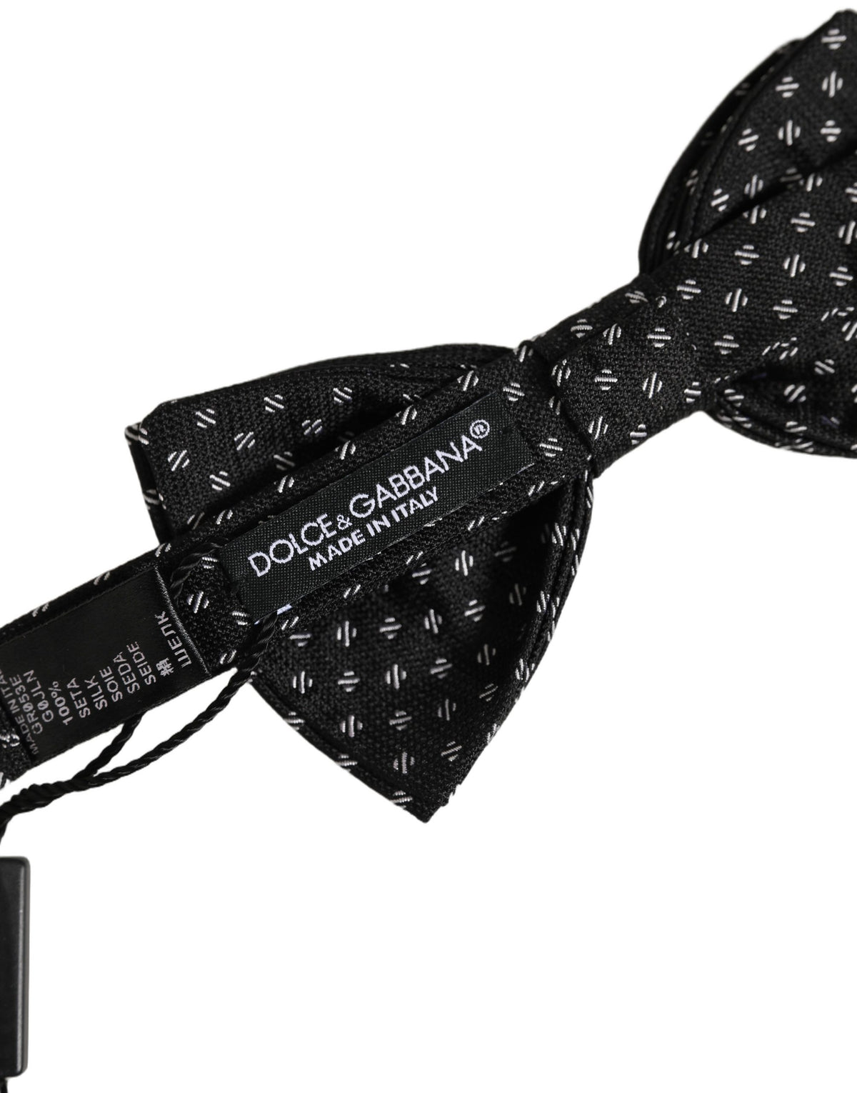 Men Dark Gray Patterned Adjustable Neck Papillon Bow Tie