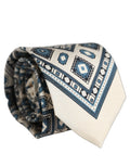 Dolce & Gabbana Off White Blue Geometric Tie