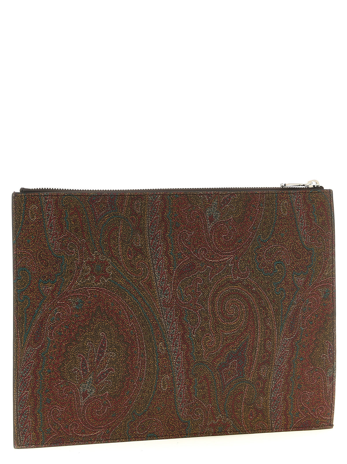 Brown Cotton Clutch Bag