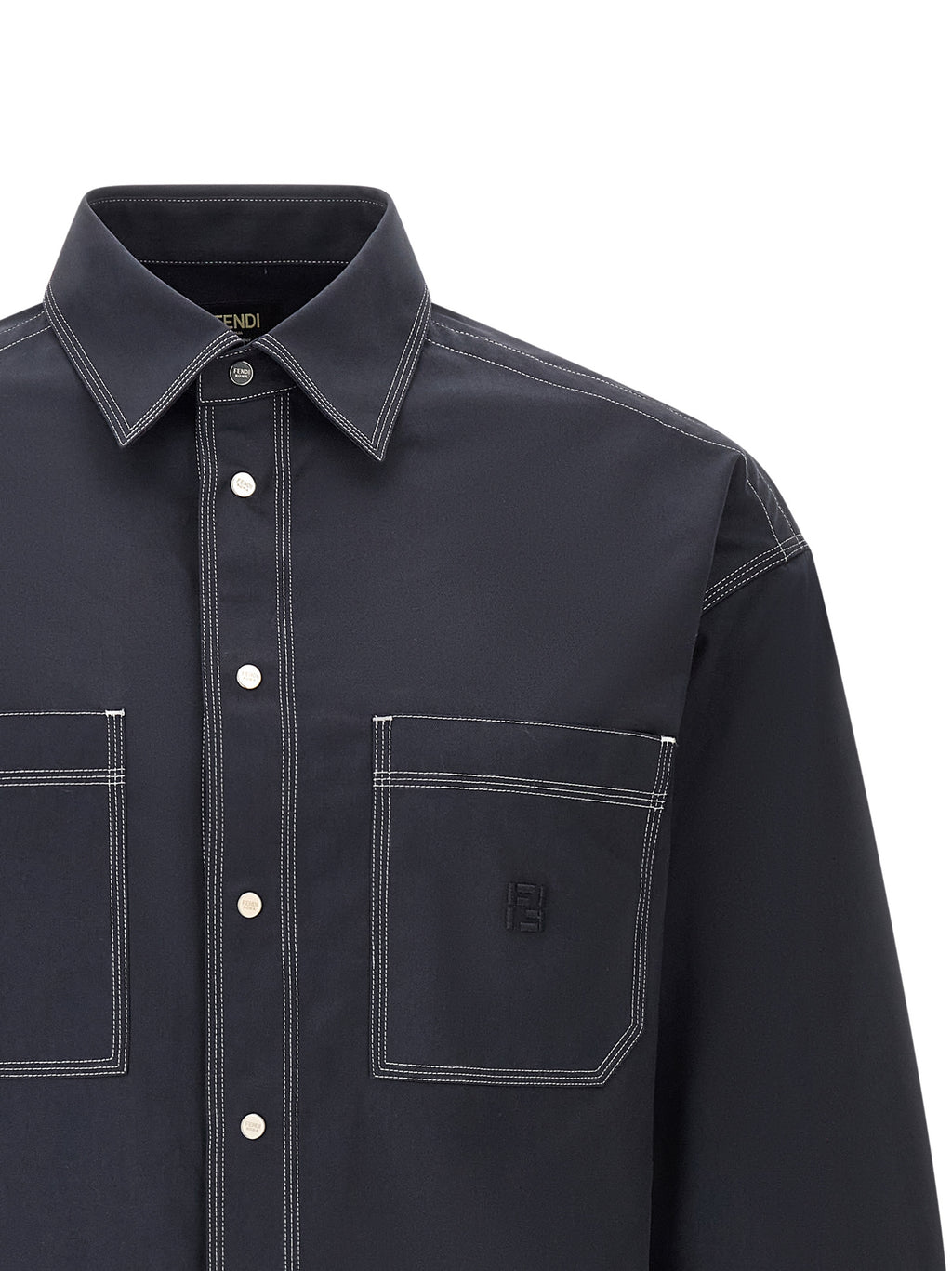 Fendi Blue Cotton Shirt