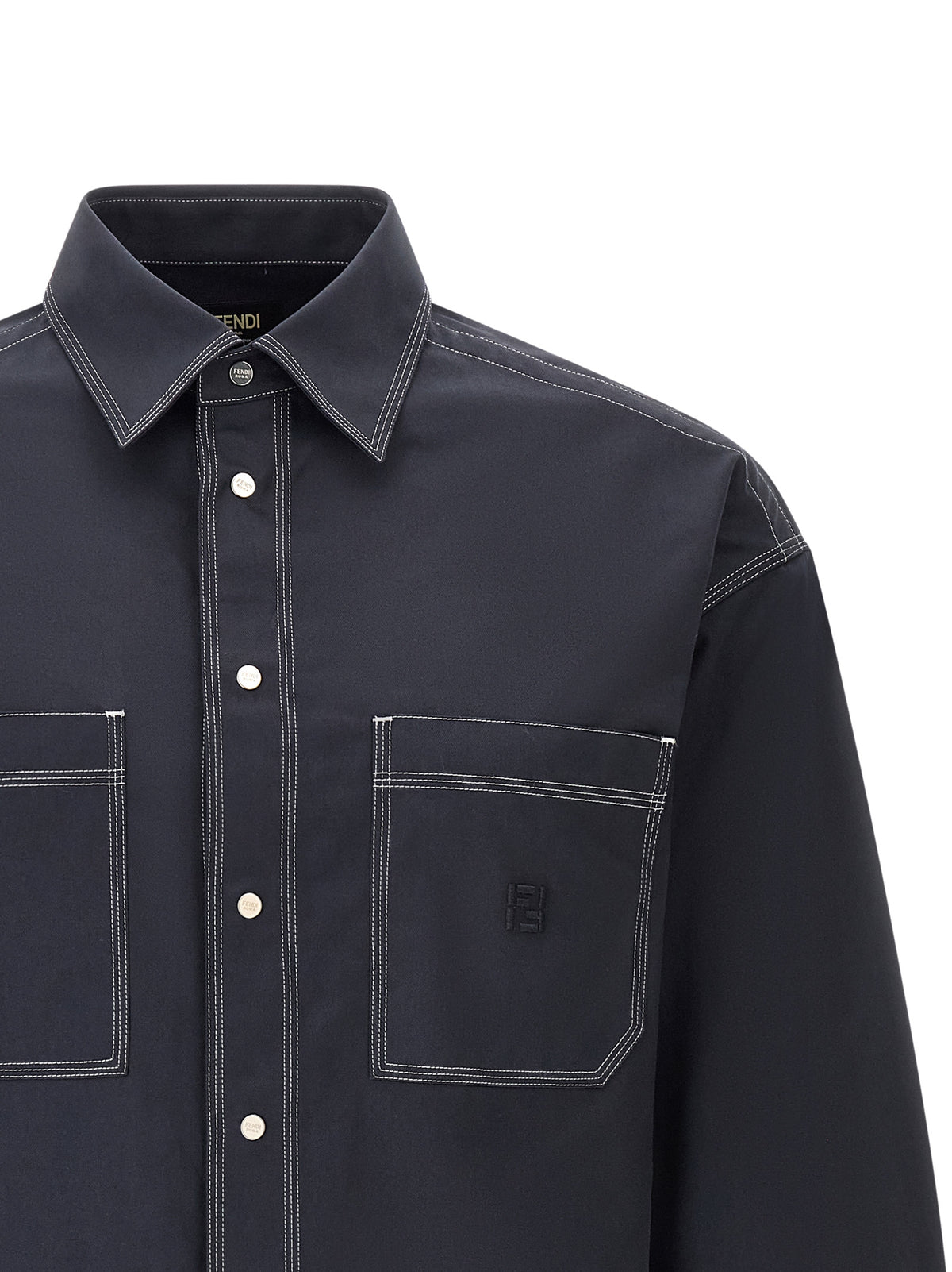 Fendi Blue Cotton Shirt