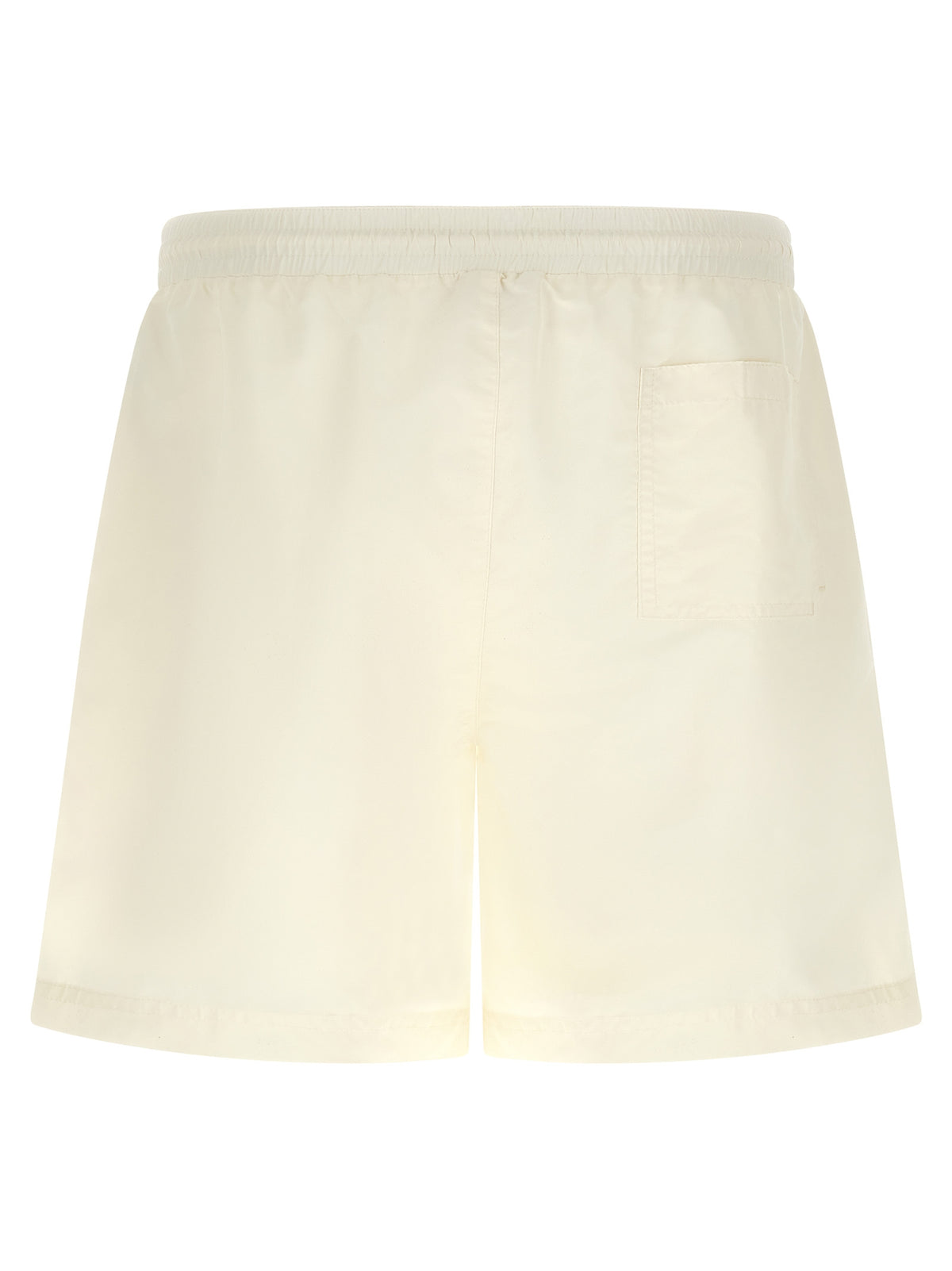 White Polyester Swim Shorts
