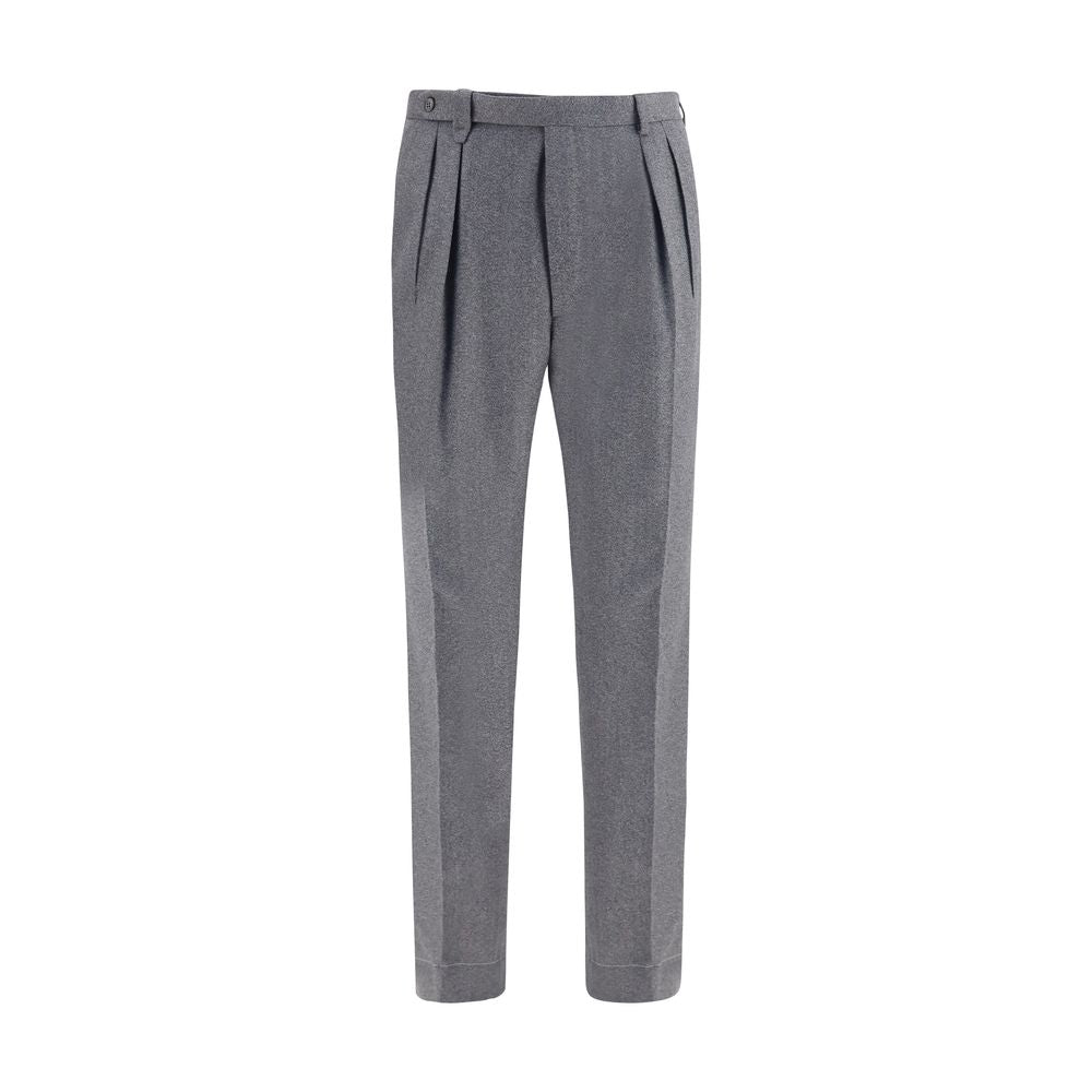 Brioni Grey Wool Casual Trousers