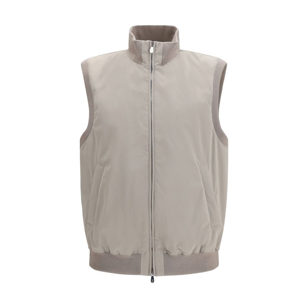 Brunello Cucinelli Grey Polyester Sleeveless Jacket