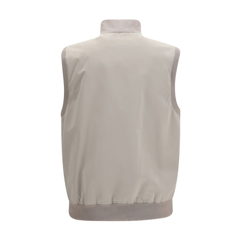 Brunello Cucinelli Grey Polyester Sleeveless Jacket